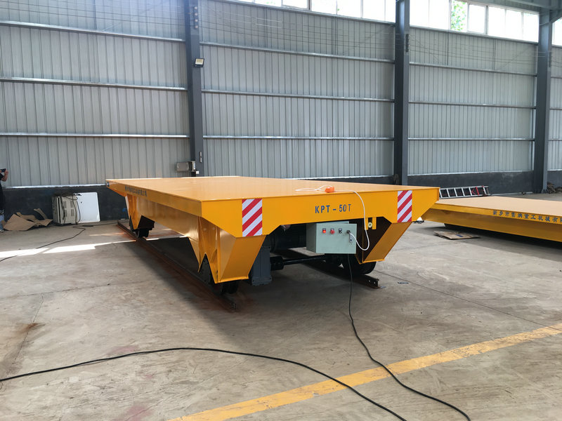 50T Remote Cable Powered Rail Transfert Cart Fabrication usine d'utilisation